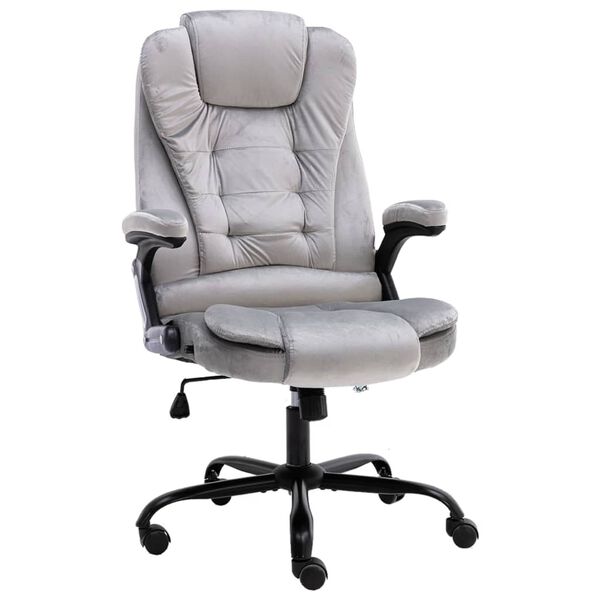 vidaXL Sedia da Ufficio Grigio Chiaro in Velluto
