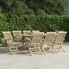 vidaXL Sedie Giardino Pieghevoli 8pz Grigie 56x61x89 cm Massello Teak