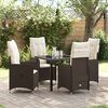 vidaXL Set da Pranzo per Giardino 5 pcs Marrone Poly Rattan
