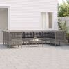 vidaXL Set Divani da Giardino 10 pz con Cuscini in Polyrattan Grigio