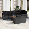 vidaXL Set Divano da Giardino con archiviazione 9 pcs Nero polyrattan