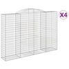 vidaXL Cesti Gabbioni ad Arco 4 pz 300x50x200/220 cm Ferro Zincato
