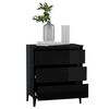 vidaXL Credenza Nero Lucido 60x35x69 cm in Legno Multistrato