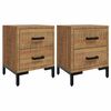 vidaXL Comodini 2 pz 36x30x45 cm in Legno Massello di Pino