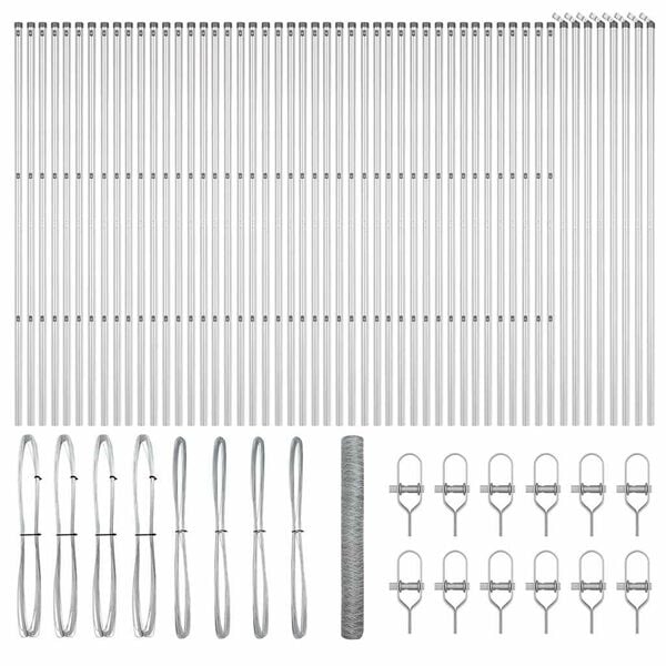vidaXL Palo della recinzione Argento 100 x 1,2 m (rete 50 mm) Acciaio