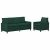 vidaXL Set di divani 2 pz Verde Scuro Velluto