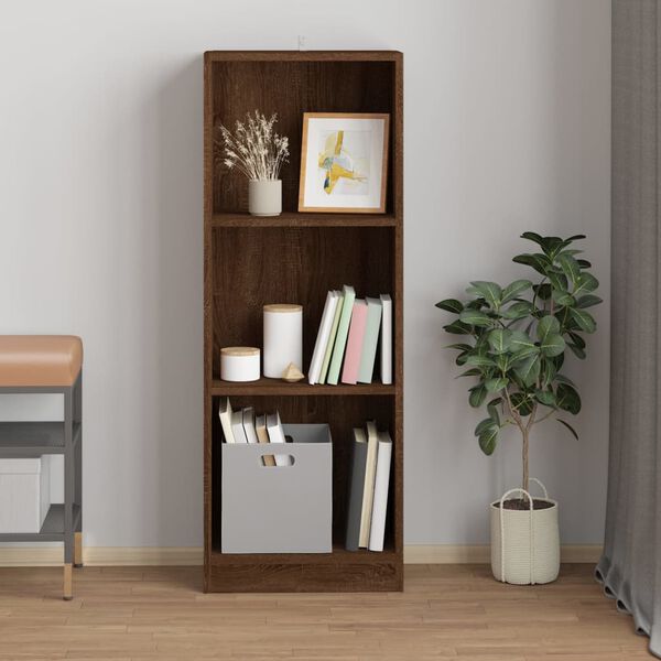 vidaXL Libreria 3 Ripiani Rovere Marrone 40x24x109cm Legno Multistrato