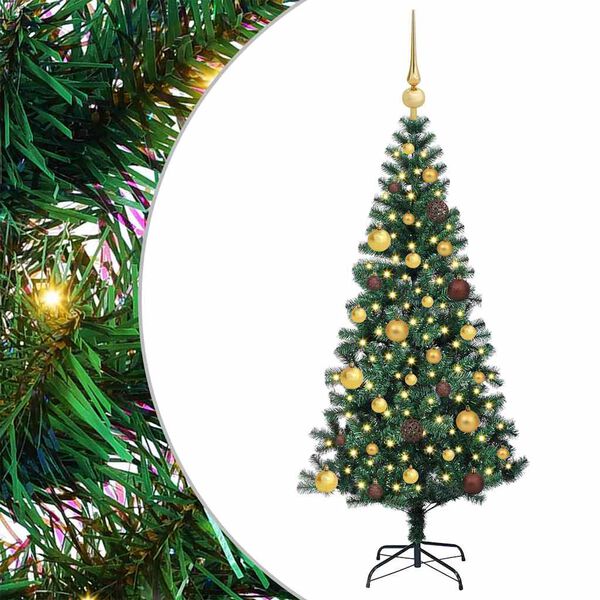 vidaXL Albero di Natale artificiale con luci integrate Verde 150 cm