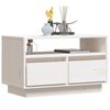 vidaXL Mobile Porta TV Bianco 60x35x37 cm in Legno Massello di Pino