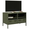 vidaXL Mobile TV Verde Oliva 68x39x43,5cm in Acciaio Laminato a Freddo