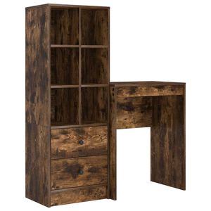 vidaXL Scrivania Rovere fum&eacute; 105,5 x 34 x 127 cm 2 pz