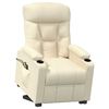 vidaXL Poltrona Alzapersona Massaggiante Crema in Tessuto