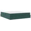 vidaXL Letto con contenitore e materasso Verde Scuro 160 x 200 cm