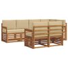 vidaXL Set divano sezionale con cuscino 7 pcs Naturale e Beige