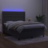 vidaXL Letto a Molle con Materasso e LED Grigio Scuro 140x200 cm