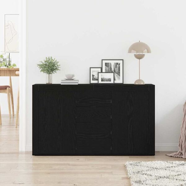 vidaXL Credenza Rovere Nero 120 x 36 x 69 cm Legno multistrato