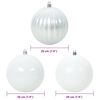 vidaXL Set di Palline di Natale XXL 4 pcs Bianco Plastica
