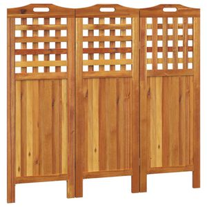 vidaXL Divisorio a 3 Pannelli 121,5x2x115 cm Legno Massello di Acacia