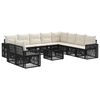 vidaXL Set Divano da Giardino 11 pz Nero e Bianco Crema polyrattan