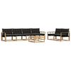 vidaXL Set di divani da esterno 7 pcs Bianco e Nero 79 x 79 x 37 cm