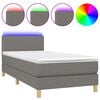 vidaXL Letto a Molle Materasso e LED Grigio Scuro 100x200cm in Tessuto