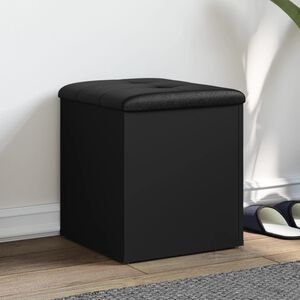 vidaXL Panca Portaoggetti Nera 42x42x45 cm in Legno Multistrato