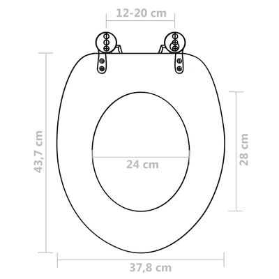 vidaXL Tavoletta WC con Coperchio MDF Blu Design Goccia d'Acqua