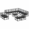 vidaXL Set Divano da Giardino con cuscino 12 pcs Nero Alluminio