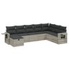 vidaXL Set Divano da Giardino 8pz con Cuscini Grigio Chiaro Polyrattan