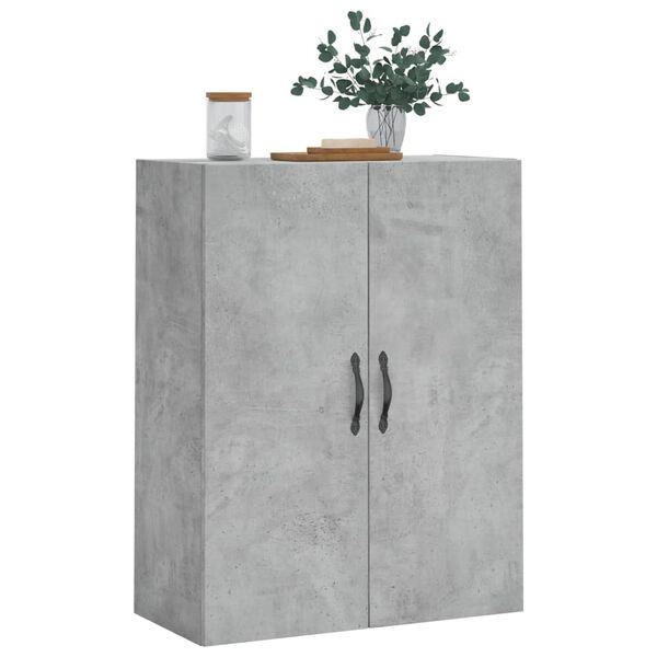 vidaXL Mobile a Parete Grigio Cemento 69,5x34x90 cm Legno Multistrato