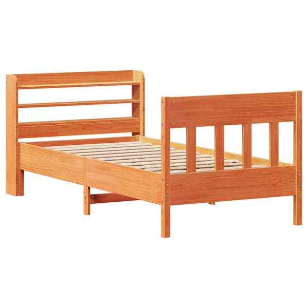 vidaXL Letto senza Materasso Marrone Cera 75x190 cm in Legno di Pino
