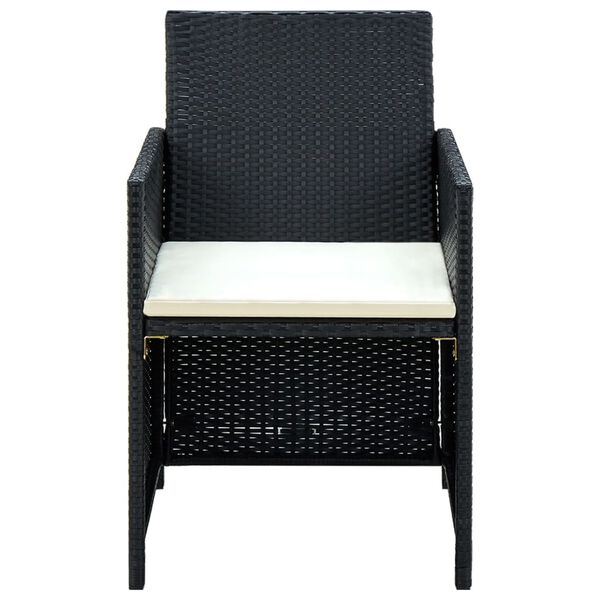 vidaXL Set Divani da Giardino 4 pz con Cuscini in Polyrattan Nero