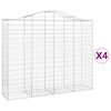 vidaXL Cesti Gabbioni ad Arco 4 pz 200x50x160/180 cm Ferro Zincato