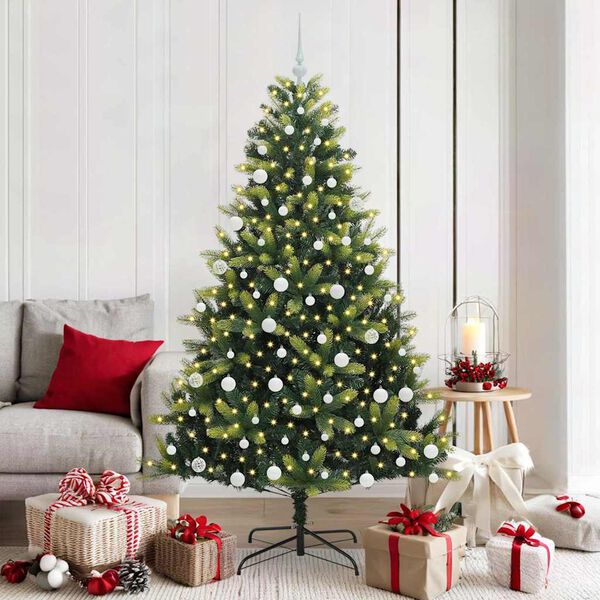 vidaXL Albero di Natale Artificiale a Cerniera con 300 LED 180 cm