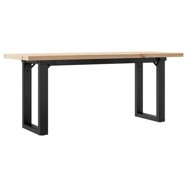 vidaXL Tavolino Salotto Telaio a O 110x40x45,5 cm Legno Pino e Acciaio