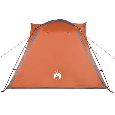 vidaXL Tenda Campeggio 4 Persone Grigio e Arancione Impermeabile