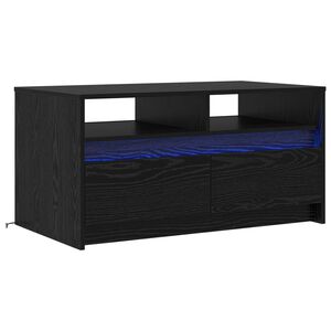 vidaXL Tavolino da salotto Rovere Nero 90 x 50 x 45 cm