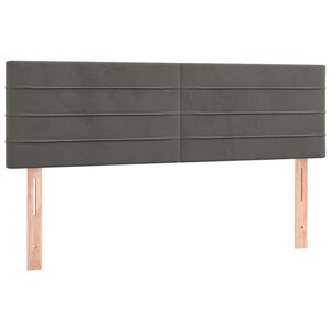 vidaXL Testiera Grigio Scuro 144x5x78/88 cm in Velluto
