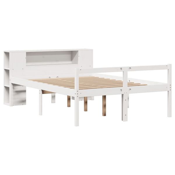 vidaXL Letto Libreria senza Materasso Bianco 120x200 cm Legno di Pino