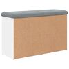 vidaXL Panca Scarpiera Bianca 82x32x50 cm in Legno Massello di Argilla
