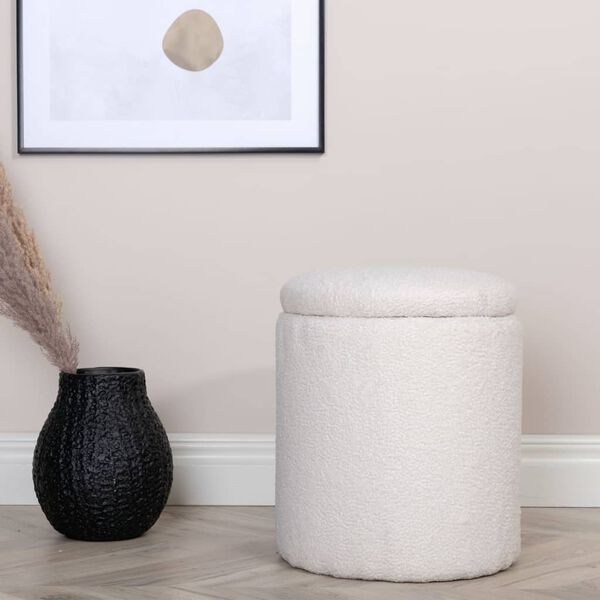 Venture Home Pouf Limpen 32x32x40 cm Pelliccia Bianco