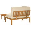 vidaXL Set di divani con cuscino 2 pcs Beige Legno di Acacia Massello