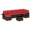 vidaXL Set Divani da Giardino 8 pz con Cuscini Marrone in Polyrattan