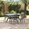 vidaXL Set da Pranzo per Giardino 5 pcs Nero Alluminio