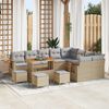 vidaXL Set Divano da Giardino 14 pcs Beige e Grigio Chiaro polyrattan