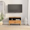 vidaXL Mobile Porta TV Marrone e Nero 70x33,5x46 cm in Legno di Mango