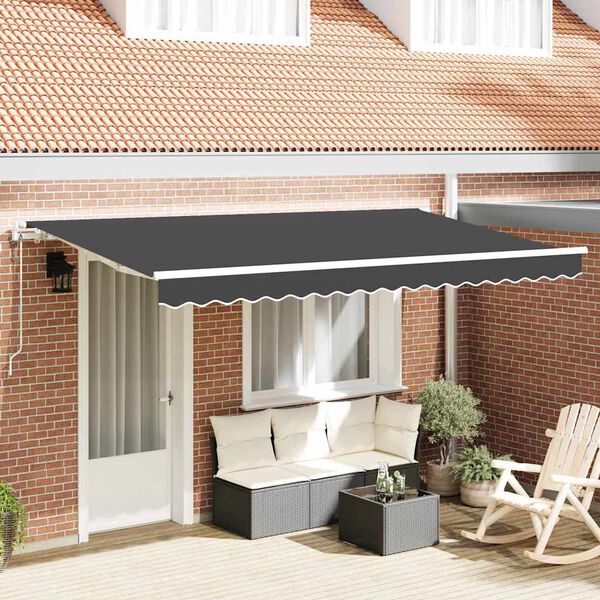 vidaXL Tenda Retrattile Antracite 350 x 200 cm Tessuto