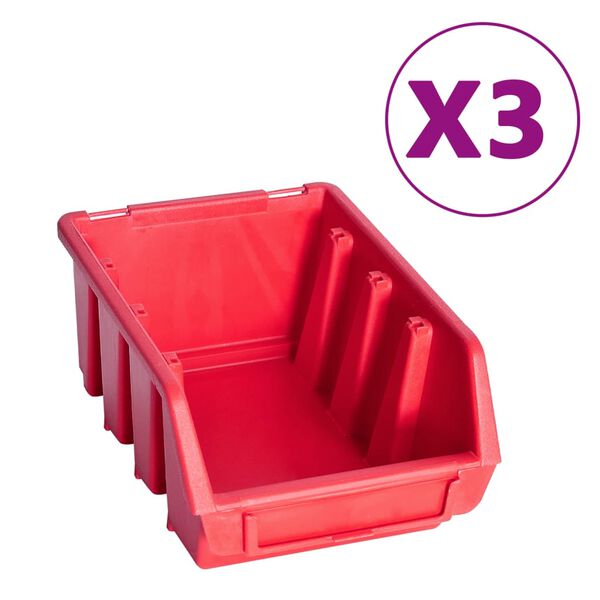 vidaXL Kit Contenitori 8 pz con Pannelli a Parete Rosso e Nero