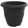 vidaXL Vaso Rotondo per Fiori 24 pcs Nero &Oslash; 26 x 21.5 cm Plastica