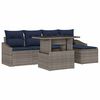 vidaXL Set Divano da Giardino con cuscino 6 pcs Grigio e Blu Navy
